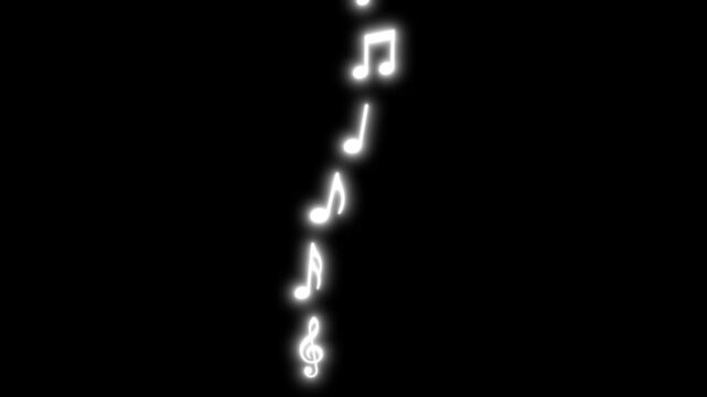note music animated icon symbol note music do re mi fa sol la si do green screen 4k looping