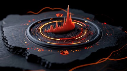Visual representation of data analytics with vibrant, glowing waves and patterns.