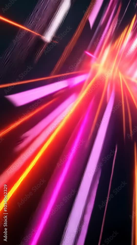 Wall mural converging light trails create a vibrant abstract background animation, showcasing dynamic motion an