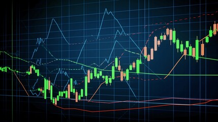 Naklejka premium Dynamic Financial Market Chart Analysis