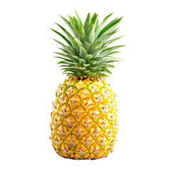 Fresh pineapple with vibrant green leaves
