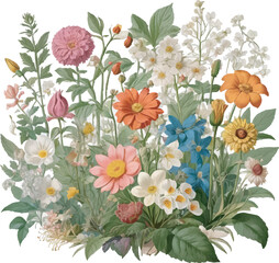 Flowers floral pattern on white background