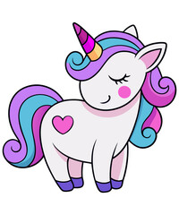 Kawaii unicorn clipart