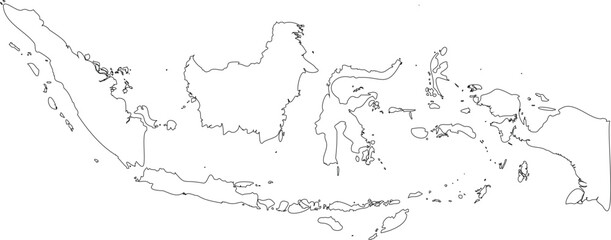 Outline map of Indonesia Vector  illustration