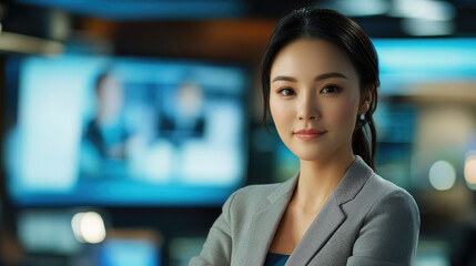 Naklejka premium Woman Watching TV