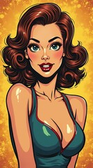 Vintage comic style woman in vibrant pop art illustration