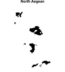 Obraz premium North Aegean blank outline map