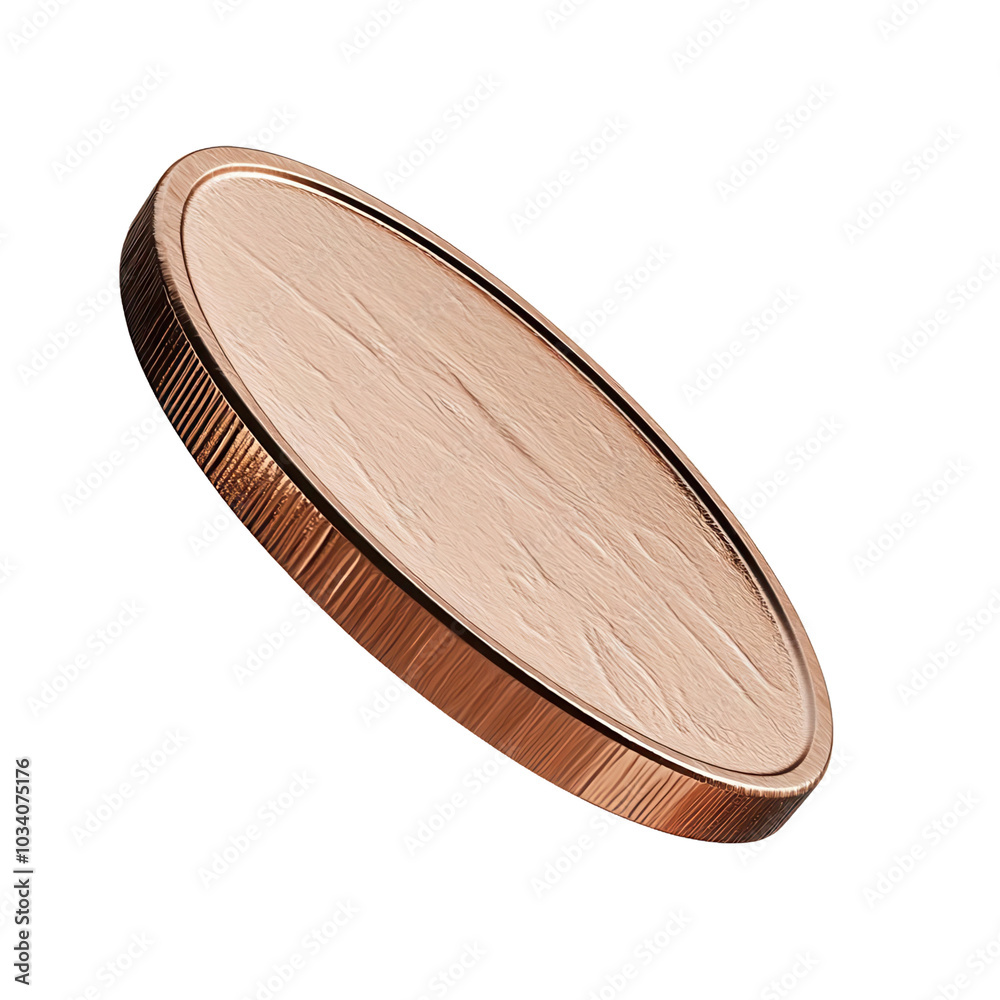 Wall mural spin of a coin caught midair, side visible, single object on transparent background