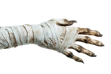 Fototapeta premium Hand have dirty bandages on them Halloween concept, isolate on white background, cut out png.