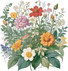 Flowers floral pattern on white background