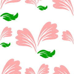 seamless pattern with flowers and leaves
