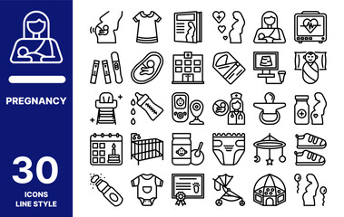 Pregnancy icon pack line style