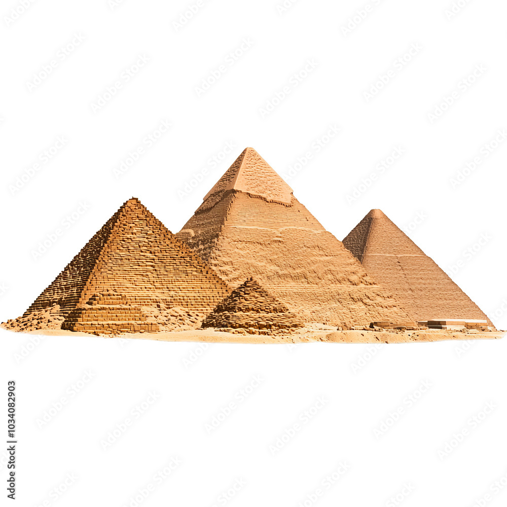 Wall mural Majestic pyramids of Giza against a clear sky, showcasing ancient architecture.