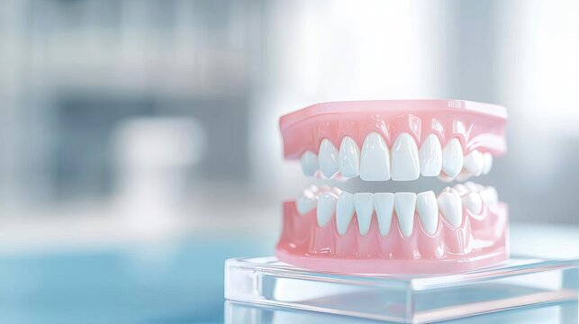 3D rendering of a dental guard protecting teeth during sleep, promoting prevention of grinding damage, teeth protection, night guard