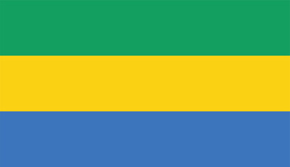 Flag of Gabon
Gabonese National Flag, Blue, Yellow, and Green Tricolor, Gabonese Flag, flat vector