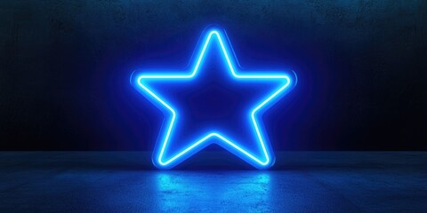 Obraz premium Blue Neon Star