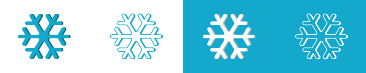 Snowflake winter. Simple illustration snow. Winter design element. Blue snowflake icon isolated in vector design style