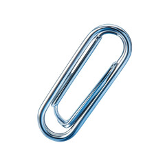 Metal paperclip on a white isolated background.
