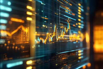 Abstract Digital Display with Lines and Grids