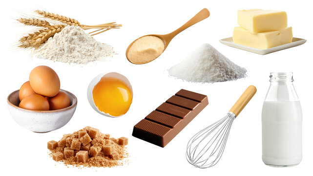 PNG baking ingredient element set, transparent background - Powered by Adobe