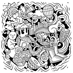 Australia cartoon vector doodle illustration