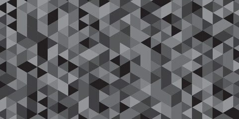 Abstract geometric vector seamless technology gray and black backdrop background. digital grid light pattern black and gray color Polygon triangle banner, business and corporate background .