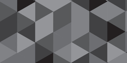 Abstract geometric vector seamless technology gray and black backdrop background. digital grid light pattern black and gray color Polygon triangle banner, business and corporate background .