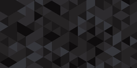 Obraz premium Abstract geometric vector seamless technology gray and black backdrop background. digital grid light pattern black and gray color Polygon triangle banner, business and corporate background .