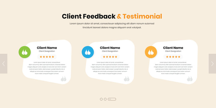 Simple modern feedback and testimonial section design for web interface