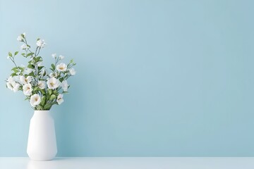 Naklejka premium Minimalist Floral Vase Composition with Blank Copy Space for Mother s Day