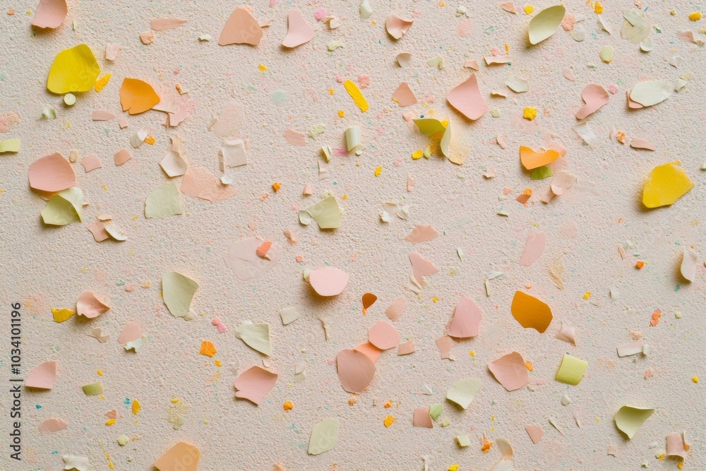 Poster Colorful Confetti and Streamers Pattern on Festive Background with Ample Copy Space
