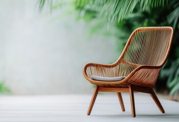 Rattan lounge chair with an adjustable backrest, perfect for outdoor relaxation, rattan  furniture, rattan lounge chair