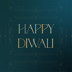 Obraz premium Happy diwali, Minimalist Graphic Post,royal green,art deco