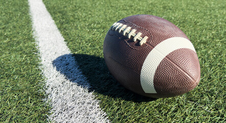 Rugby ball on green field