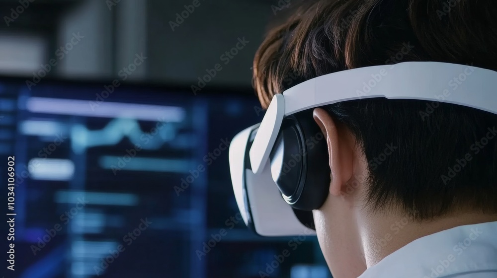 Aufkleber business professional using wearable vr technology for health monitoring and productivity enhancemen