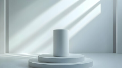 3D Glossy Podium with Digital Vote Counter Display on Clean White Background for Election Results Messaging.