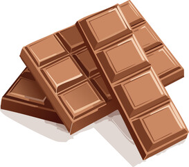 Chocolate bars on white background.