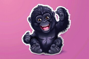 A Cheerful Cartoon Gorilla Giving a Thumbs Up
