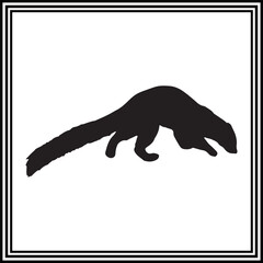 Raccoon walking silhouette