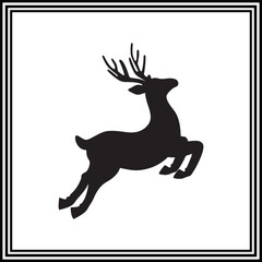Baby dear running silhouette