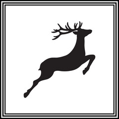 Cute deer silhouette illustration