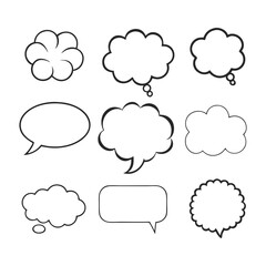 Speech and Thought Bubbles Vector Set for Comics and Infographics.