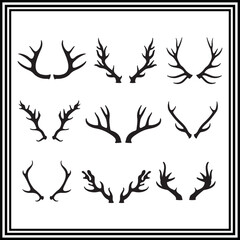 A new set of antlers silhouette illustration
