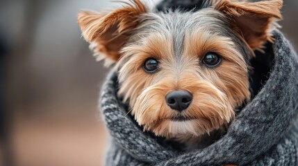 Dog wearing scarf