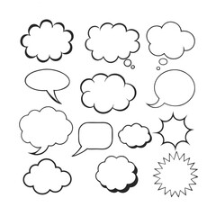 Speech and Thought Bubbles Vector Set for Comics and Infographics.