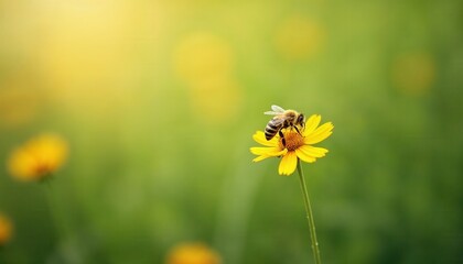 bee on yellow flower