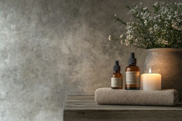 Serene spa setting with essential oils and calming decor