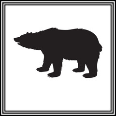 Polar bear silhouette illustrations