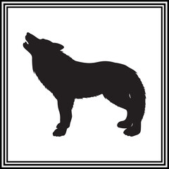 A cute wolf silhouette illustration