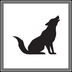 A wolf siting vector illustration